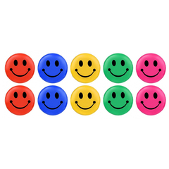 Магниты Basir для магнитно-маркерной доски, "Смайлики" разноцветные, 30 мм, 10 шт