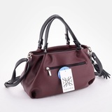 Сумка Саломея 607 гладкий бордо + черный