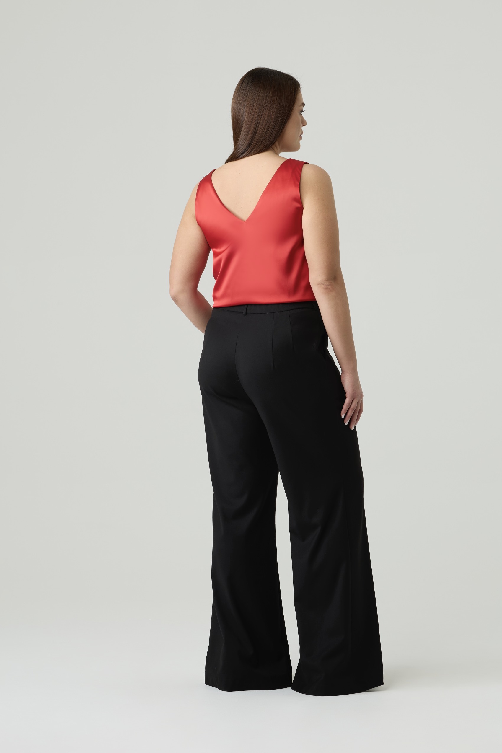 Топ двухслойный на широких бретелях, красный