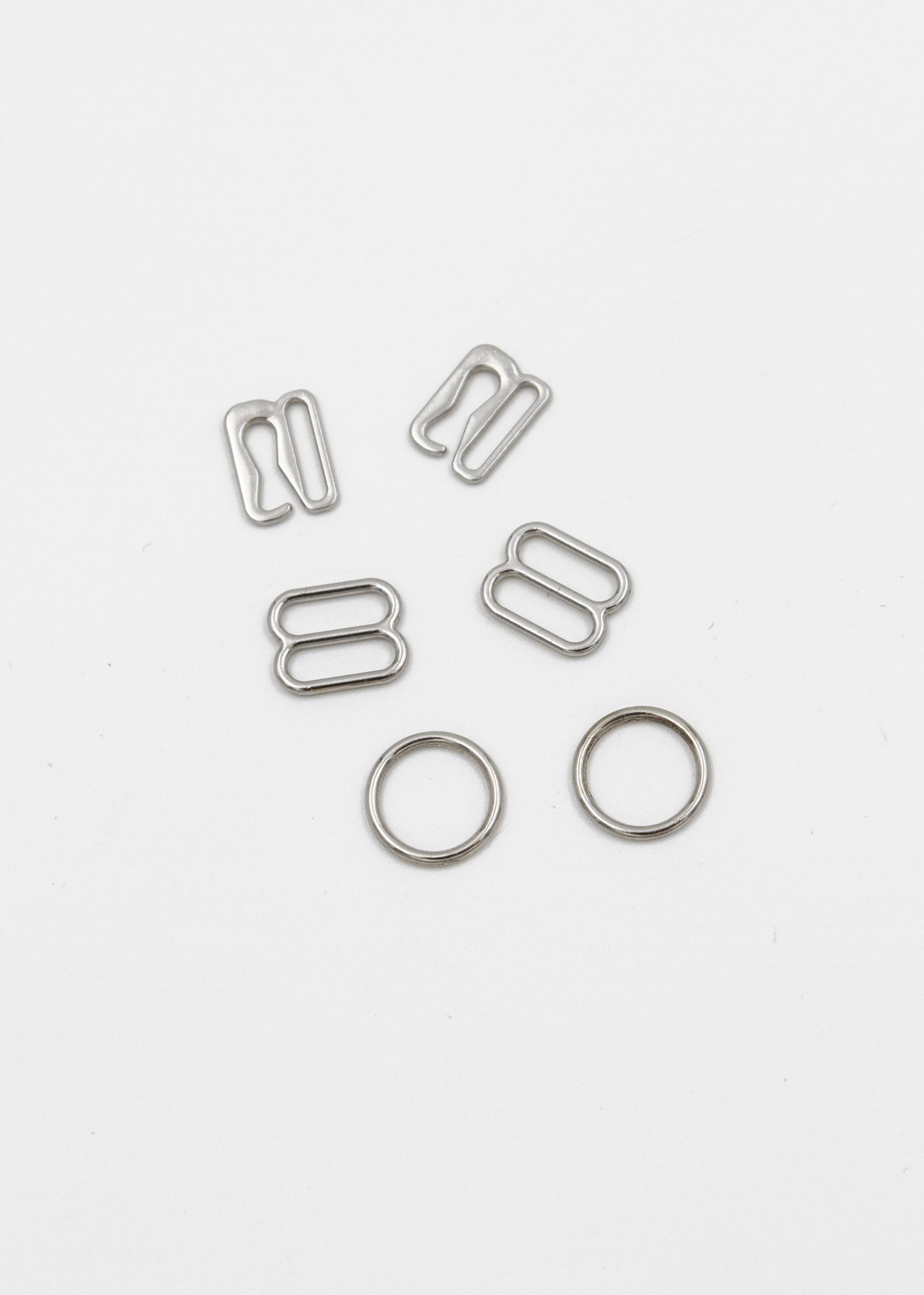 Кольцо, регулятор, крючок для бюстгальтера серебро плотные 1 см, 1,5 см ОПТом от 100 шт