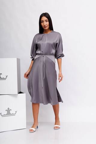 LUISA CERANO Платье атласное женственного кроя с рукавами-кимоно