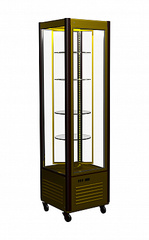 Кондитерская витрина Carboma Latium D4 VM 400-2 (R400Cвр Люкс коричнево-золотой, 1/2, INOX)