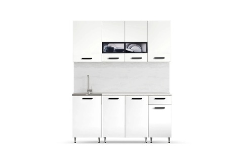 Кухня Рио 1.7 м белый глянец