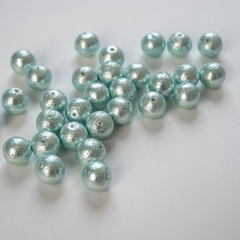 Хлопковый жемчуг, оттенок "Aqua", шар 8мм, сквозное отверстие