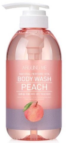 Купить WELCOS Around Me Гель для душа Around me Natural Perfume Vita Body Wash Peach, 500 мл