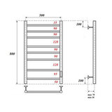 Полотенцесушитель электрический Point PN10858 П8 500x800 диммер справа, хром