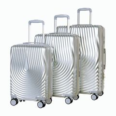 Чемодан MIRONPAN особопрочный серебро (М ) 64х42х26 см с колесами/3,2 кг
