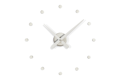 Часы Nomon RODON MINI L WHITE (основа - хромированная сталь/стрелки - белый лак) D=50см