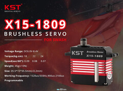 Сервопривод KST X15-1809 V8.0 HV (18.0-24.0 кг/см, 0.07-0.09сек/60°, 45г)