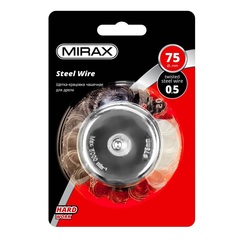 MIRAX 75 мм, жгутированная стальная проволока 0.5 мм, щетка дисковая для дрели (35148-075)