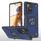 Противоударный чехол Strong Armour Case с кольцом для Xiaomi 11T, 11T Pro (Синий)