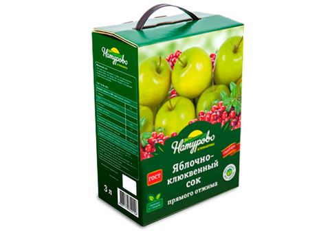 Сок яблочно-клюквенный прямого отжима, 3л