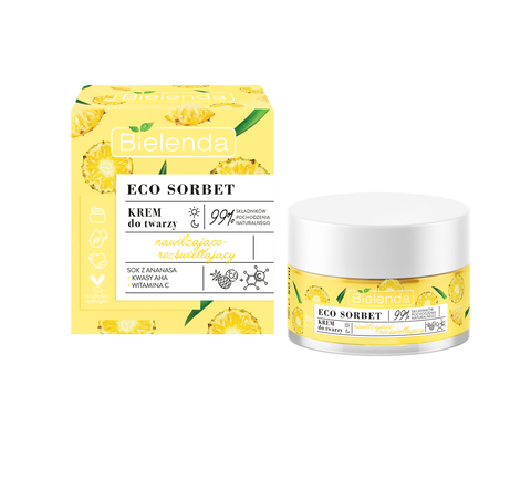 ECO SORBET Pineapple - крем для лица увлажняющий с эффектом осветления, 50 мл