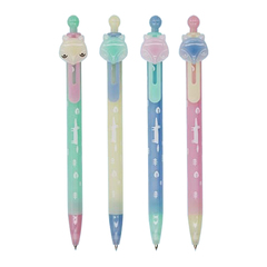 Ручка шариковая, автоматическая, Basir, синие чернила, серия "ЛИСА", 4 цвета корпуса, с резиновой фигуркой, 50 шт