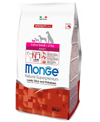 Monge Dog Speciality Extra Small корм для собак миниатюрных пород ягненок с рисом и картофелем 800г