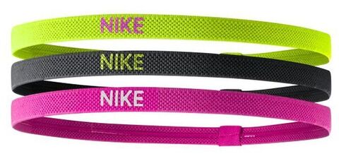 Повязка на голову Nike Elastic Hairbands 2.0 3P -volt/black/hyper pink