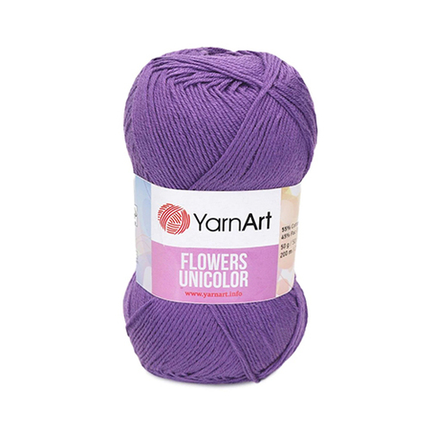 Flowers Unicolor YarnArt (55% хлопок,  45% полиамид, 50гр/200м)