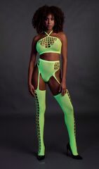 Роскошный комплект белья Two Piece with Crop Top and Stockings - 