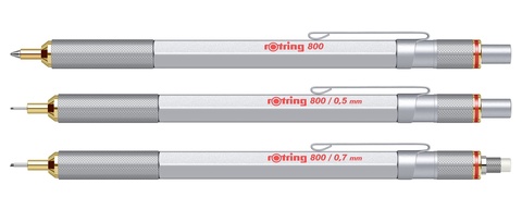 Карандаш механический Rotring 800 Matte Silver GT, 0.7 mm (1904448)