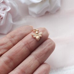 Подвеска Пчела с фианитами 13*11 мм, позолота, П339