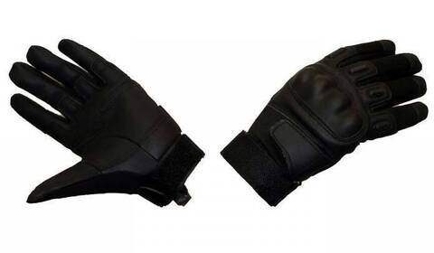 Перчатки тактические OKL кожаные, 2 застежки (black)