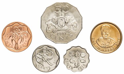 Набор из 5 монет. Свазиленд. 2007-2011 гг. UNC