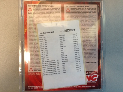 Колодки тормозные braking 886CM46