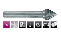 Бор-фреза твердосплавная J(KSJ) 60° 12,0x11x60x6мм HM Ruko 116225