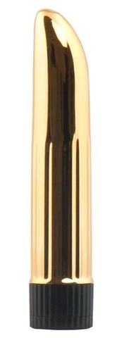 Золотистый многоскоростной вибромассажер Lady Finger - 12 см. - Dream Toys Good Vibes 21403