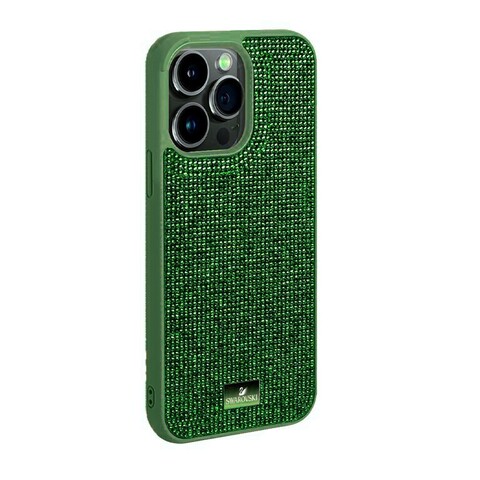 Чехол со стразами SW для iPhone 13 Pro (Зеленый)