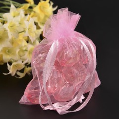 Набор из 100 шт. мешочков 7х9 см из органзы розового цвета