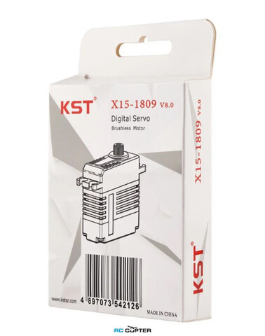 Сервопривод KST X15-1809 V8.0 HV (18.0-24.0 кг/см, 0.07-0.09сек/60°, 45г)