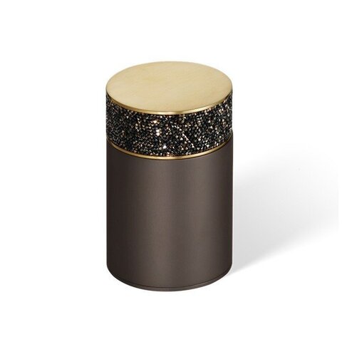 Decor Walther 0933741 Decor Walther Rocks BMD1 Баночка универсальная 6.5x9.8см, с кристаллами Swarovski®, цвет: темная бронза / золото матовое (Снято с пр-ва)