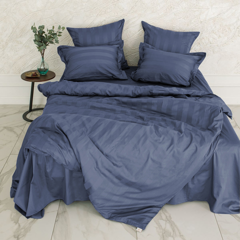 Постельное бельё LaPrima «Urban Classic» (полоса 5х5) мако-сатин (2 сп) - Сапфировый - купить 2