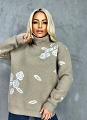 Свитер женский Альпака, размер 48-54, цвет бежевый