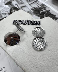 Комплект серебристых заготовок для серег с шипами и основой 2 шт