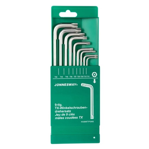 Jonnesway H08MTP09S Набор ключей торцевых TORX® с центрированным штифтом Т10-50, 9 предметов
