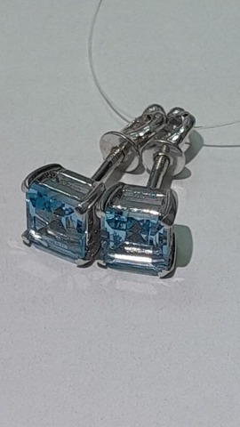 Топаз (пусеты из серебра)