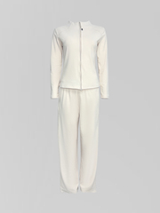 Костюм LJHY 25027 однотонный из лонгслива на молнии и широких штанов