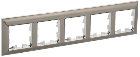 BRITE Рамка 5-мест. РУ-5-Бр металл хром/никель IEK
