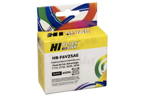 Картридж Hi-Black 652XL (HB-F6V25AE) для HP DJ 1115, 2135, 3635, 3636, Bk