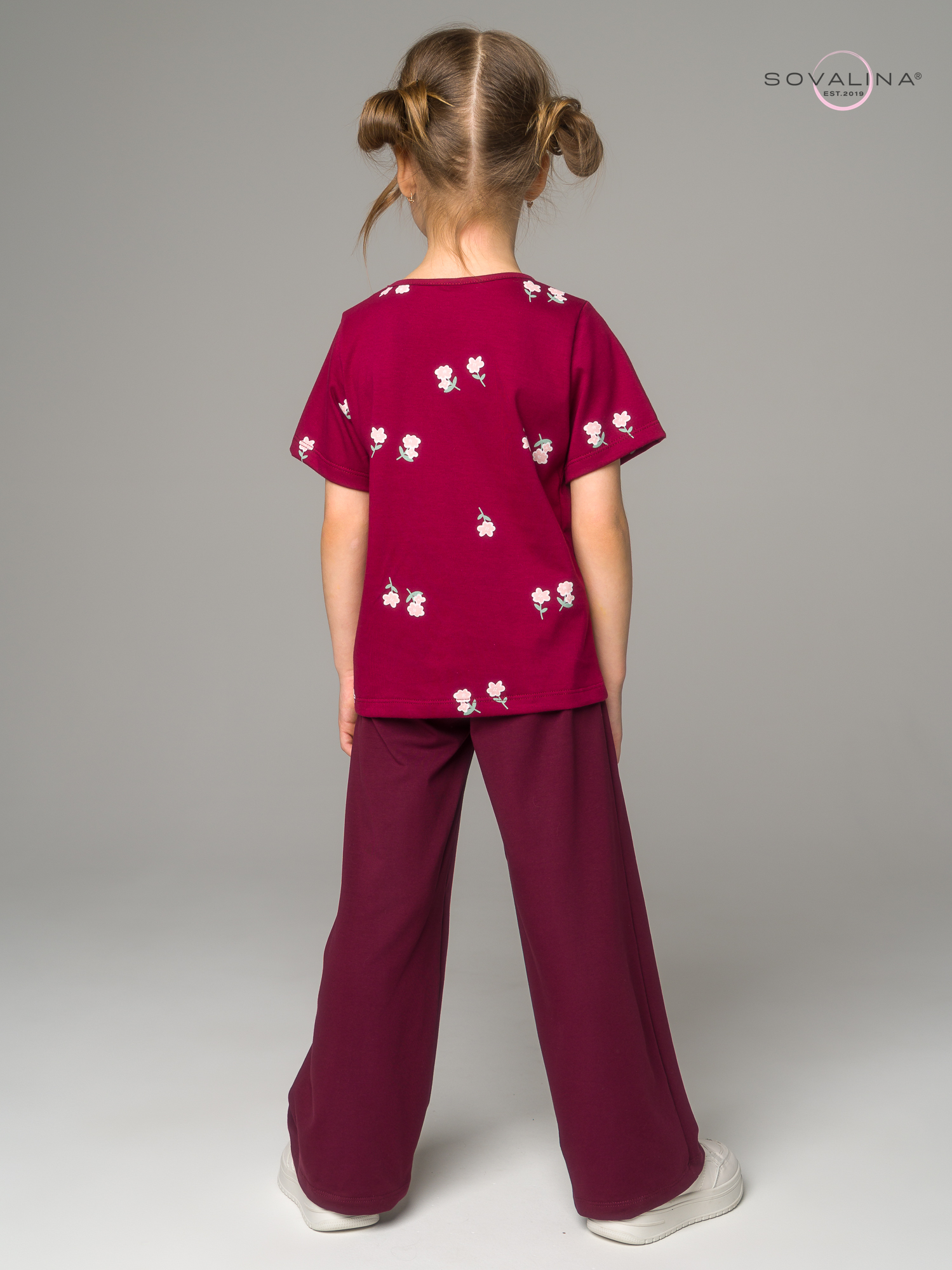 Костюм Лето лютики бордо-марсала