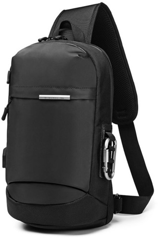 Картинка рюкзак однолямочный Ozuko 9262 Black - 1