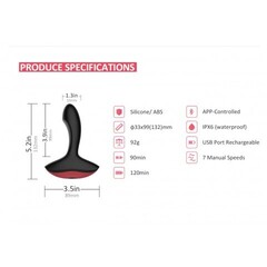 Массажер простаты с дистанционным управлением Solstice, 9.9х3.3 см