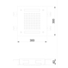 Almar E044172.MS Встраиваемый верхний душ 30х30 см, 1 тип струи, хромотерапия, цвет нержавеющая сталь глянцевая