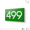 Номер на дверь 499, табличка на дверь для офиса, квартиры, кабинета, аудитории, склада, зеленая 120х70 мм, Айдентика Технолоджи