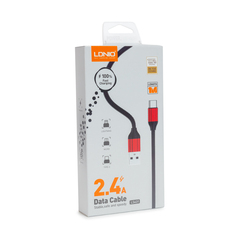 Интерфейсный кабель LDNIO Type-C LS431 2.4A TPE Алюминий 1м Чёрный