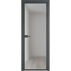 Алюминиевая дверь 1AХ серая ночь остеклённая