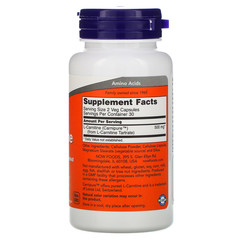 Now Foods, L-Carnitine, 250 мг, 60 капсул
