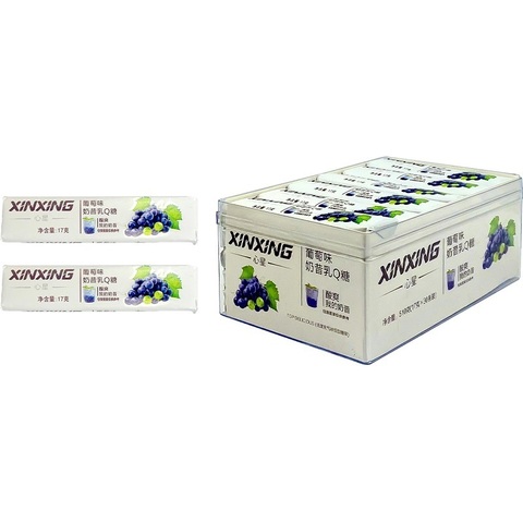 Карамель со вкусом винограда Xinxing 1кор*16бл*30шт,17г